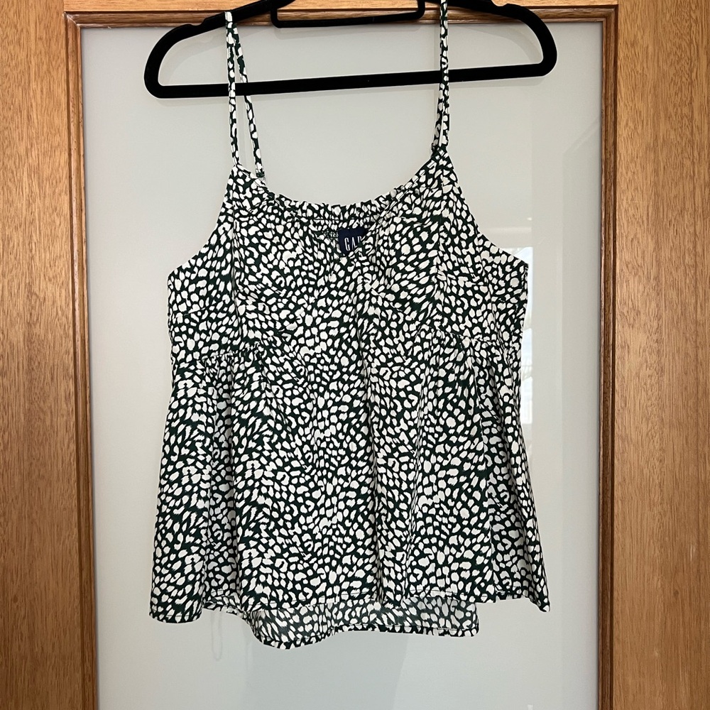 Green/white blouse top